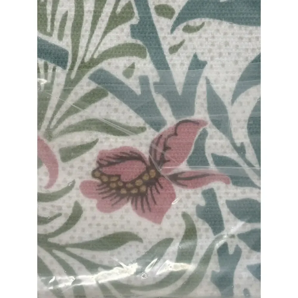 William Morris & Co Shower Curtain Fabric 72x72” Floral Larkspur Teal Pink Blue